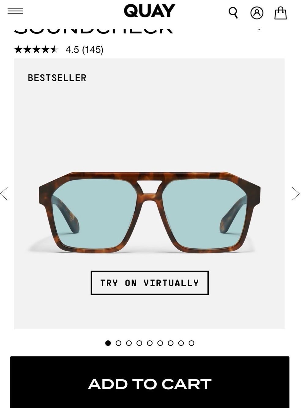 QUAY Soundcheck Tortoiseshell Sunglasses with Blue Lenses